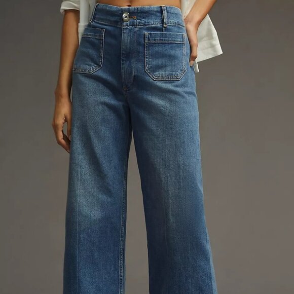 Anthropologie Pilcro The Skipper Cropped Wide-Leg Jeans Size 29 - Picture 3 of 16